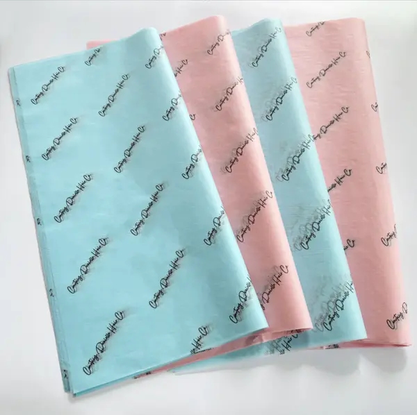 Hot Sale Custom Silver Logo Print Tissue Wrapping Paper for Packaging Clothes Gift