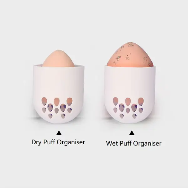 Custom Unique Large Silicone Makeup Storage Sponge Box Soft Breathable Cosmetic Beauty Egg Puff Holder Logo Travel-friendly