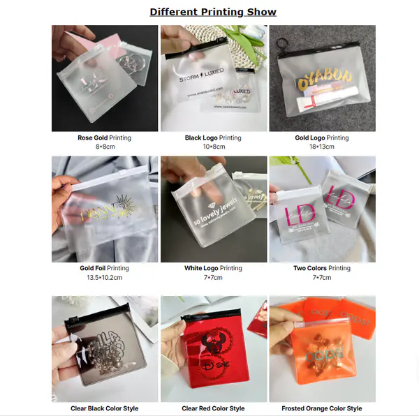 Luxury Black Packaging Bags Custom Logo Clear Vinyl Pvc Zipper Bags Slide Zip Lock Plastic Bag Pouch for Swimsuit