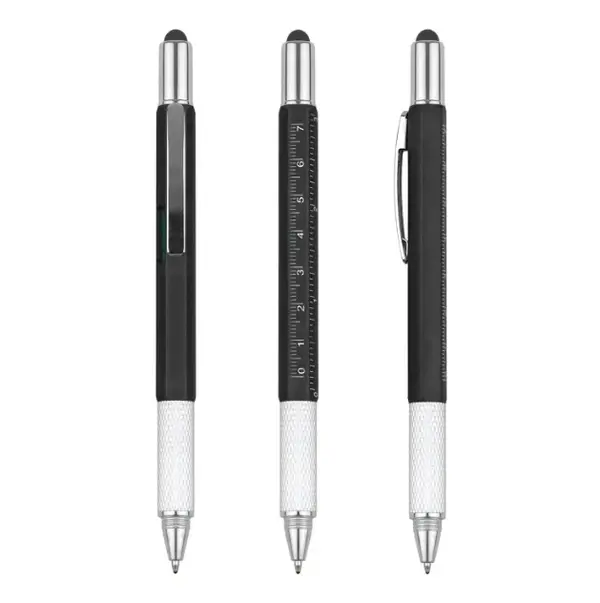 Hot Sale Promotional Custom Logo Ballpoint Pen With Rulers Spirit Level Screwdrivers Touch Screen Stylus 4 in 1