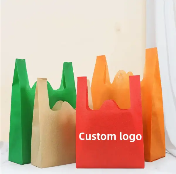 40g Recycled Eco Friendly Non Woven Shopping Bag Reusable Non-woven t Shirt Fabric Bag