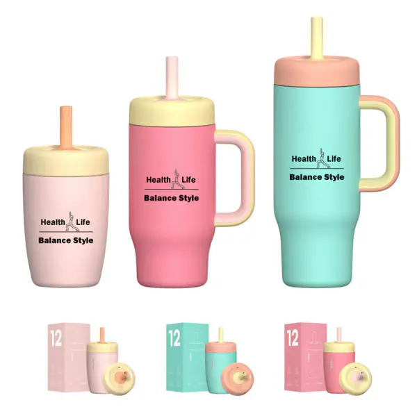 New Arrival 12oz Tumbler with Handle Stainless Steel Kids Tumbler Anti-Spill Insulated Reusable Water Bottle