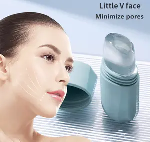 Custom Logo Anti-Leak Massager Ice Face Roller for Beauty Facial Skin Care Silicone Ice Roller Mold Beauty Face Massage